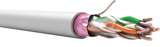 Кабель FTP 4 пары Cat5e, бухта 305 м, 4х2х0,52 мм, серый