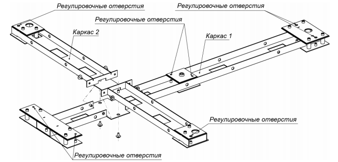 Рама монтажная турникета роторного полноростового PERCo-RTD-15