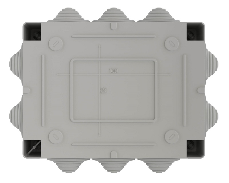 Коробка ответвительная с 10 кабельными вводами д.32мм, IP55, 190х140х70мм