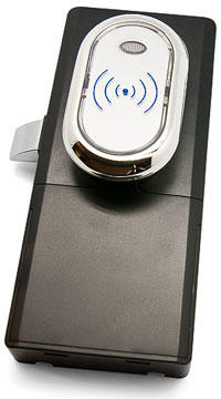 RFID электромеханический замок для шкафчика с контроллером, 125 KHz, EM Marine, Temic, Количество простых ключей/карт(max): 24шт., 2-4 cm,  +5°С +40°С, материал корпуса: метал.
