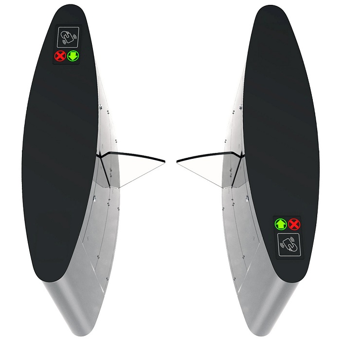 Турникет с раздвижными створками СКОРОСТНОЙ автоматический, Габариты: 1200х300х1010мм, с автоматической функцией "антипаника". Исполнение: нержавеющая сталь, Комплектация: комплект считывателей (EM-Marine), створки - (акрил)стекло, пульт управления с кабелем, ИК-пульт, "сухие контакты на плате управления". ЦЕНА ЗА ОДНУ СЕКЦИЮ (ПРАВУЮ ИЛИ ЛЕВУЮ)