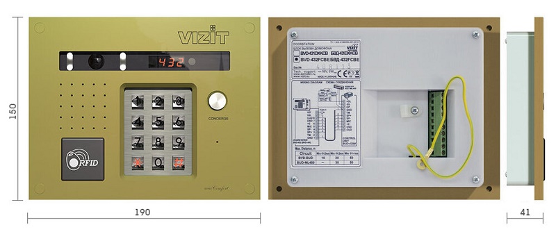 Блок вызова для совместной работы с БУД-420х,-430х, -485х. Встроенный считыватель ключей VIZIT-RF3. Cветодиодный дисплей, кнопка "Консьерж". Встроенная IP-телекамера обеспечивает 3 цифровых потока (Full HD,HD,SD). Врезной монтаж