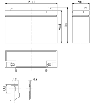 Аккумулятор 12 А/ч., 6В