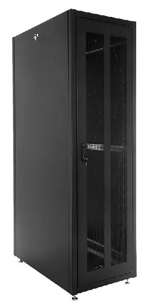Шкаф телекоммуникационный напольный ЭКОНОМ 42U (800 × 800) дверь перфорированная 2 шт., цвет черный