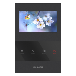 Цветной настенный монитор, 4.3" TFT LCD 16:9,  480×272. Подключение 2-х вызывных панелей. Сенсорные кнопки. Черный