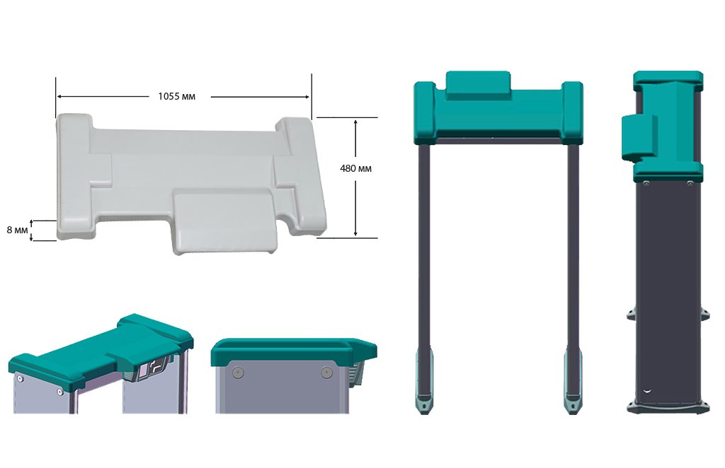 Защитная крышка арочных металлодетекторов серии Z, 1055х480х80 мм. Предохраняет блок управления от образования наледи, прямого попадания воды (дождь, брызги).  - от -37 до +50 C