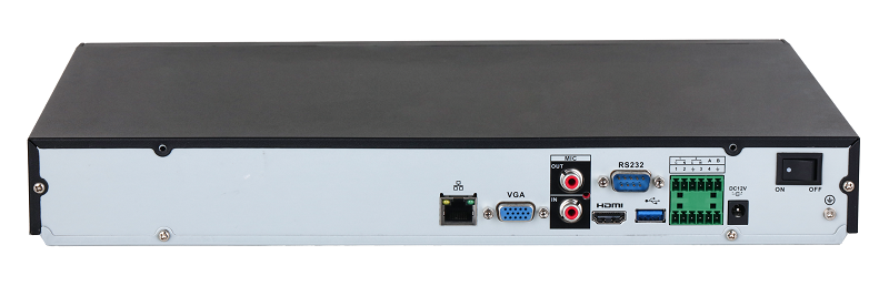 32-канальный IP-видеорегистратор 4K, H.265+ и ИИ, Входящий поток до 384Мбит/с; сжатие: H.265+, H.265, H.264+, H.264, MJPEG; разрешение записи до 32Мп; накопители: 2 SATA III до 16Тбайт; воспроизведение: 32кн@1080p, 2кн@32Мп; видеовыходы: 1 HDMI, 1 VGA; cеть: 1 RJ45 1000Мбит/с; aудиовх/вых: 1/1; тревожные вх./вых.: 4/2; питание: 12В(DC); видеоаналитика: 2кн детектор лиц и распознавание лиц (12лиц/с), 4кн охрана периметра, IVS, 8кн SMD Plus; видеоаналитика с камер: детектор лиц и распознавание лиц, распознавание номеров ТС, тепловая карта, подсчет людей, интеллектуальный поиск, POS, поддержка тепловизионных (TPC) и мультиматричных камер