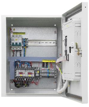 Шкаф для управления электрозадвижками любого типа, работа с любыми управляющими приборами или модулями, контроль исправности линий связи до электропривода задвижки, возможность установки управляющего модуля внутрь шкафа.