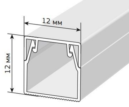 Кабель-канал белый 2-й замок в п/э 12х12 (242м/уп)